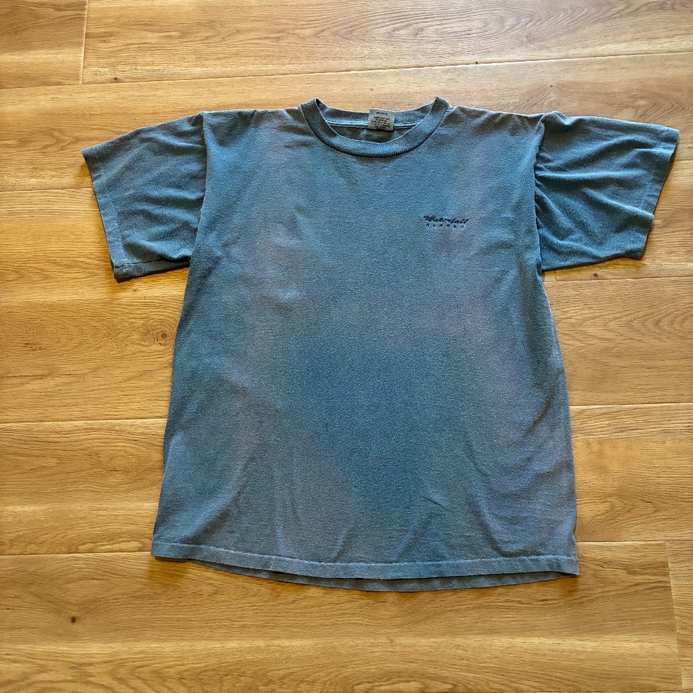 90s SDI Waterfall Alaska Embroidered Single Stitch T-Shirt Men's M Vintage